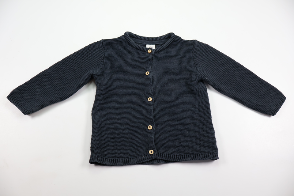 Strikket cardigan fra H&M - Størrelse 74 - Grå