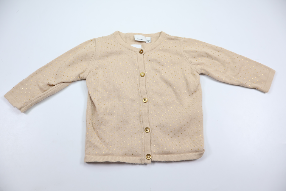 Strikket cardigan fra Name It - Størrelse 68 - Beige