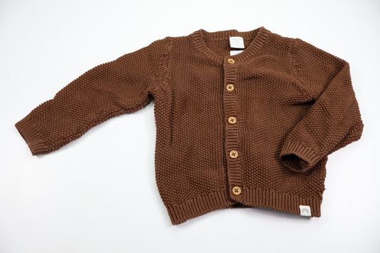Strikket cardigan fra Lindex - Størrelse 86 - Brun