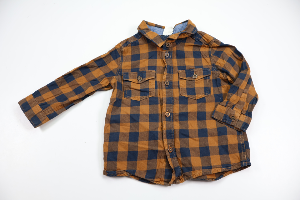 Skjorte med tern fra H&M - Størrelse 74 - Brun