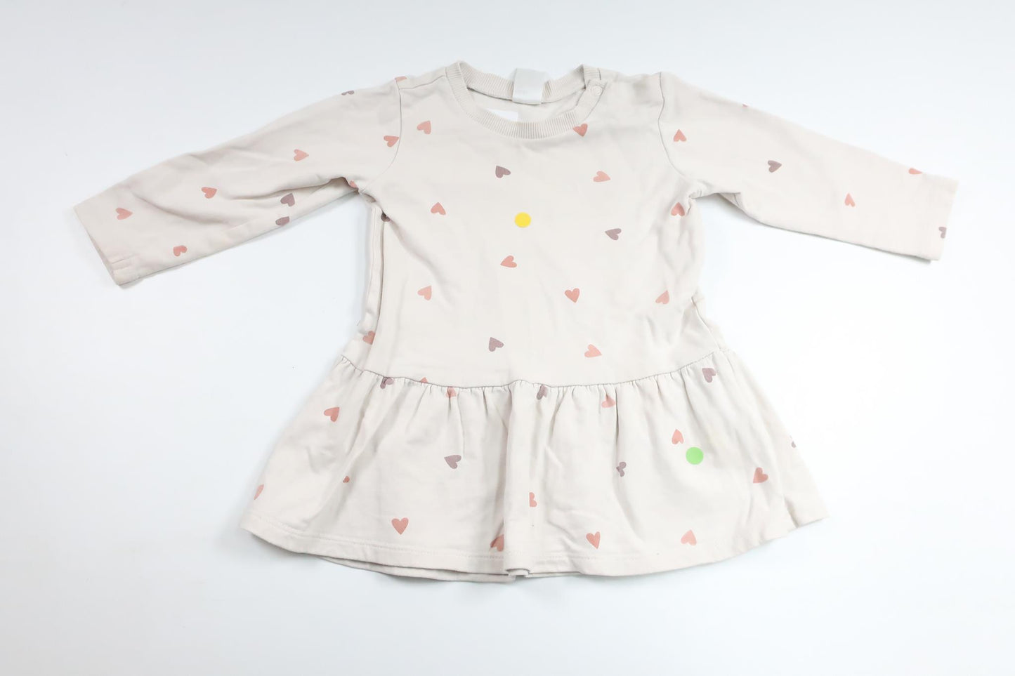 Kjole med hjerter fra H&M - Størrelse 80 - Off-white