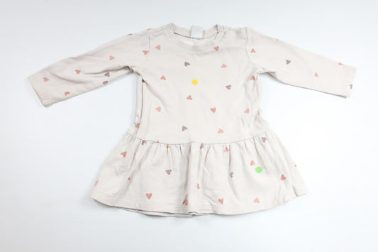 Kjole med hjerter fra H&M - Størrelse 80 - Off-white
