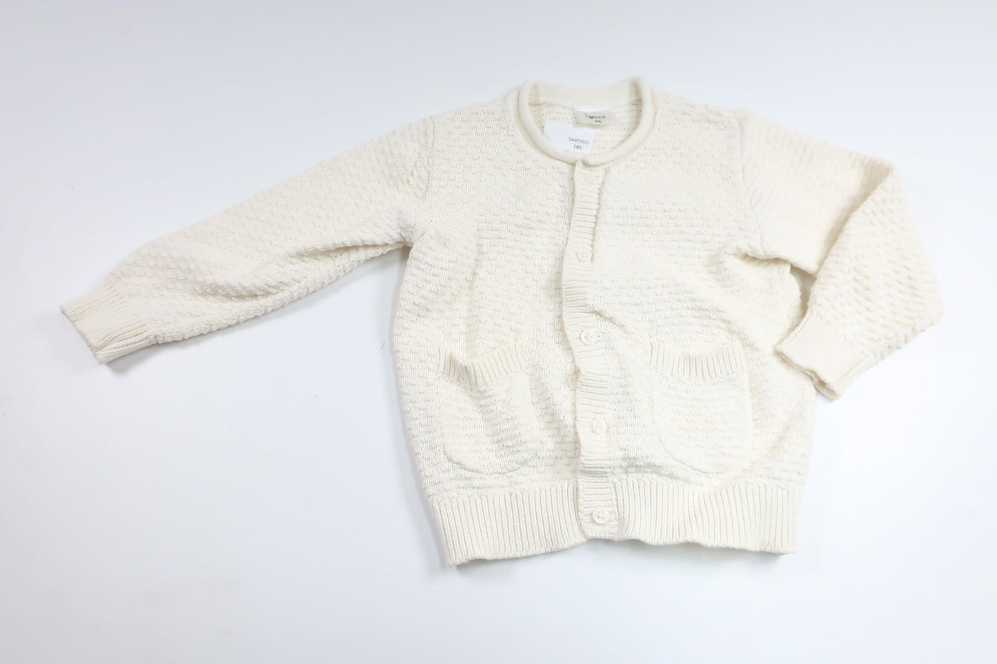 Strikket cardigan fra ICA I Love Eco - Størrelse 86 - Off-white