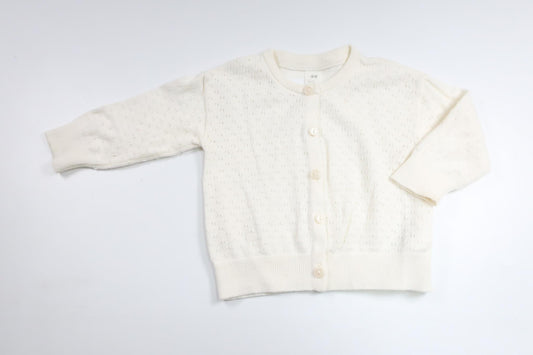 Strikket cardigan fra H&M - Størrelse 74 - Off-white
