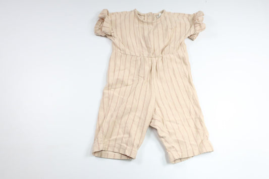 Stribet jumpsuit fra H&M - Størrelse 74 - Beige