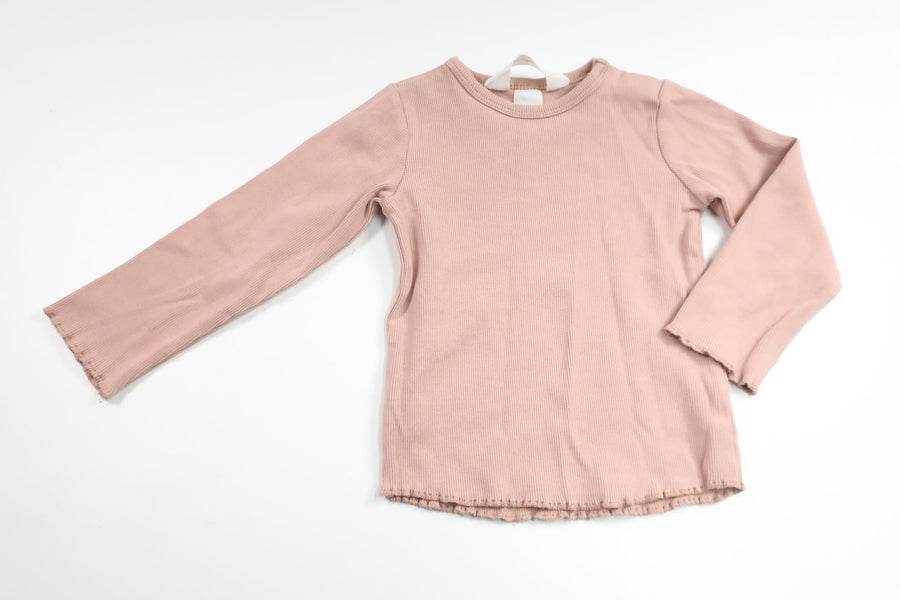 Ribstrikket sweater fra H&M - Størrelse 86 - Lyserød