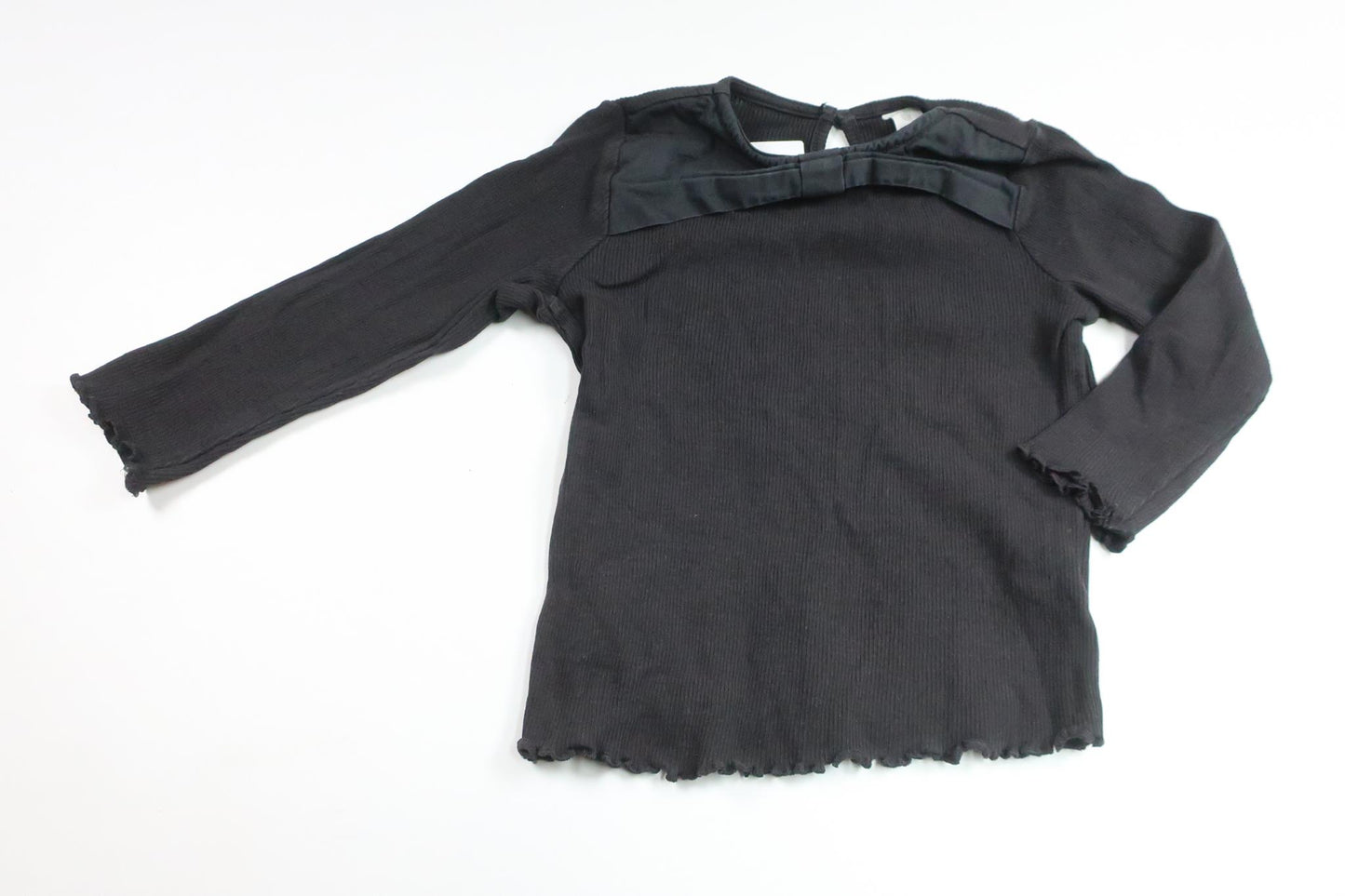 Ribstrikket sweater fra H&M - Størrelse 86 - Sort