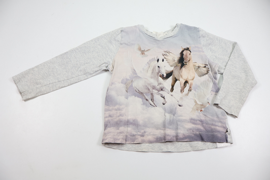 Sweater med heste fra Molo - Størrelse 98 - Grå