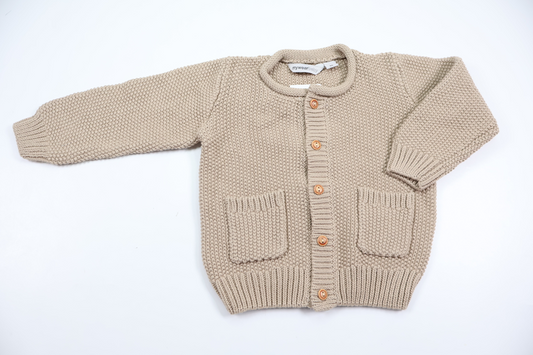 Strikket cardigan fra My Wear Baby - Størrelse 80 - Beige