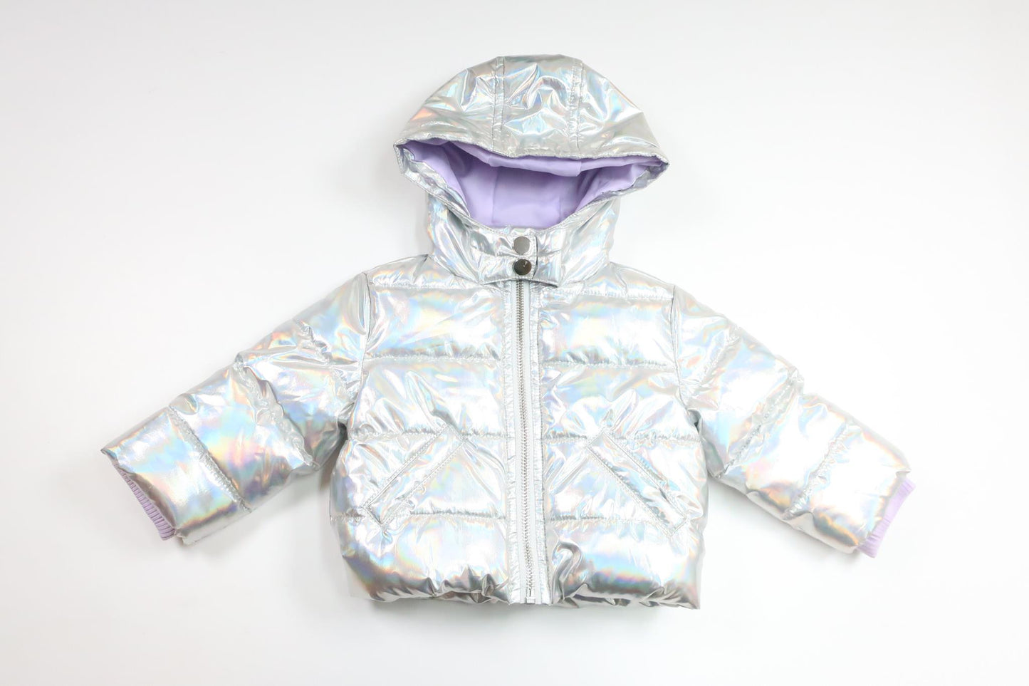 River Island Mini Metallic Vatteret Jakke - Størrelse 62/68 - Grå