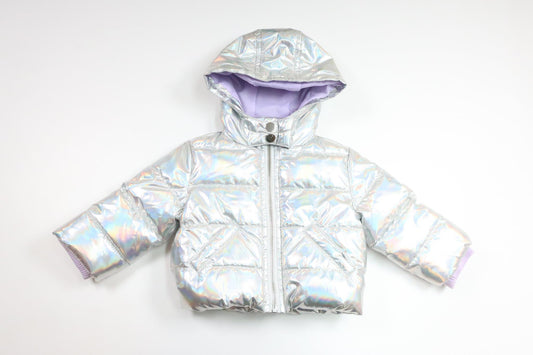 River Island Mini Metallic Vatteret Jakke - Størrelse 62/68 - Grå