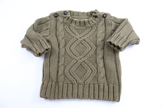 Stickad tröja från H&M - Storlek 62 - Grön