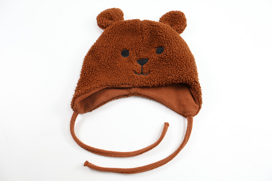 Hue med bamse fra Lindex - Størrelse 40/42 - Brun