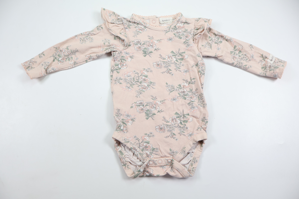 Blomsterbody fra Newbie - Størrelse 68 - Lyserød