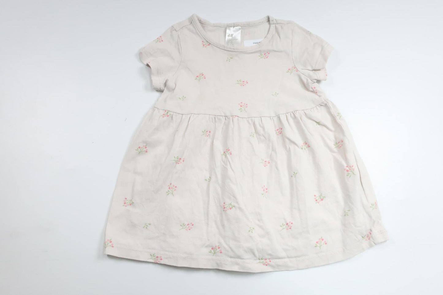 Blomsterkjole fra H&M - Størrelse 74 - Off-white