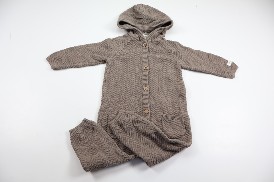 Strikket heldragt fra Newbie - Størrelse 74 - Beige