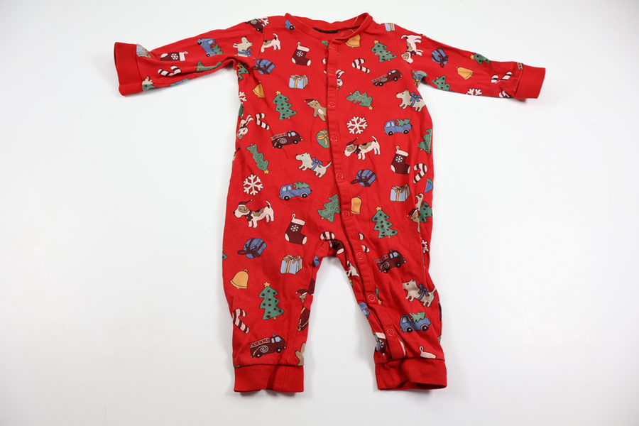 Pyjamas med julemotiv fra H&M - Størrelse 68/74 - Rød