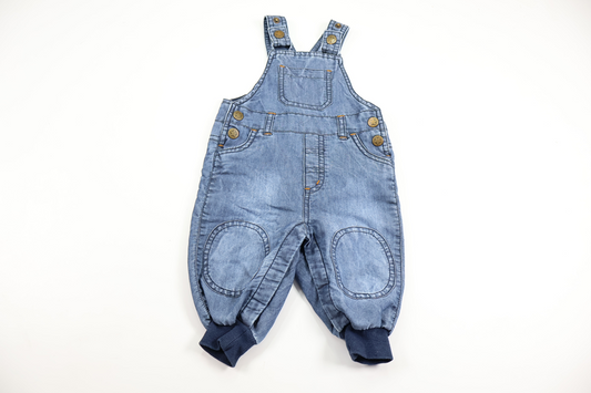 Fodrade hängselbyxor från Lindex - Storlek 62 - Denim