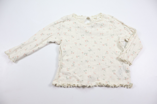 Blommig tröja från H&M - Storlek 74 - Vit