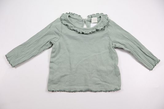 Ribbad tröja från H&M - Storlek 74 - Grön