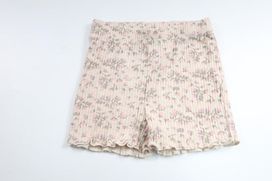 Ribbede shorts med blomsterprint fra Sweetie - Størrelse 80 - Beige