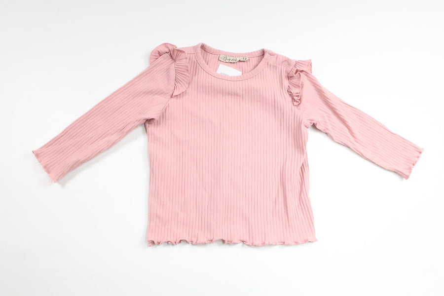 Ribstrikket sweater fra Sweetie - Størrelse 74 - Lyserød