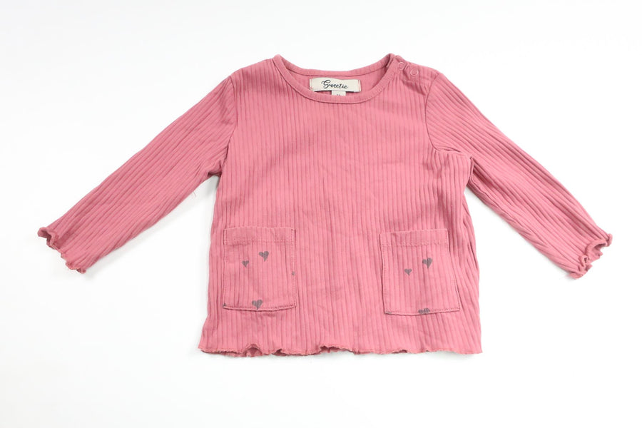 Ribstrikket sweater fra Sweetie - Størrelse 74 - Lyserød