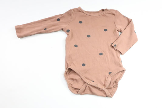Prikket bodysuit fra H&M - Størrelse 74 - Beige