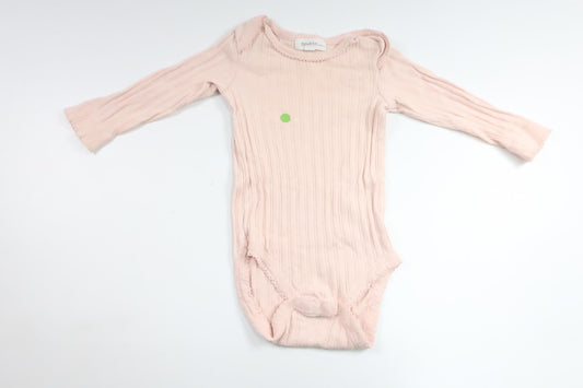Ribbet bodysuit fra Newbie - Størrelse 68 - Lyserød