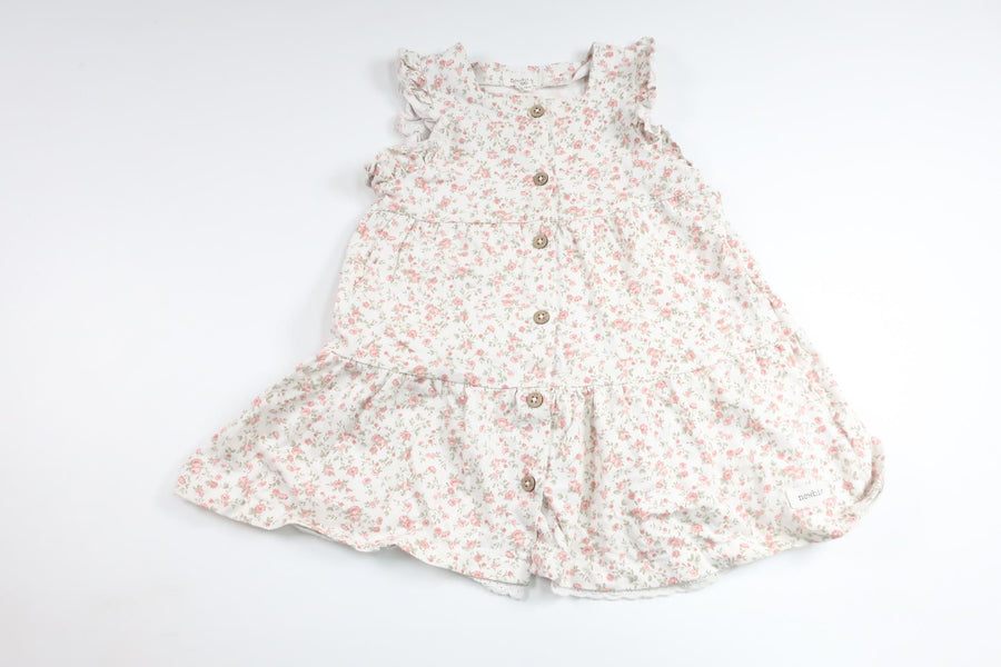 Blomsterkjole fra Newbie - Størrelse 86 - Hvid