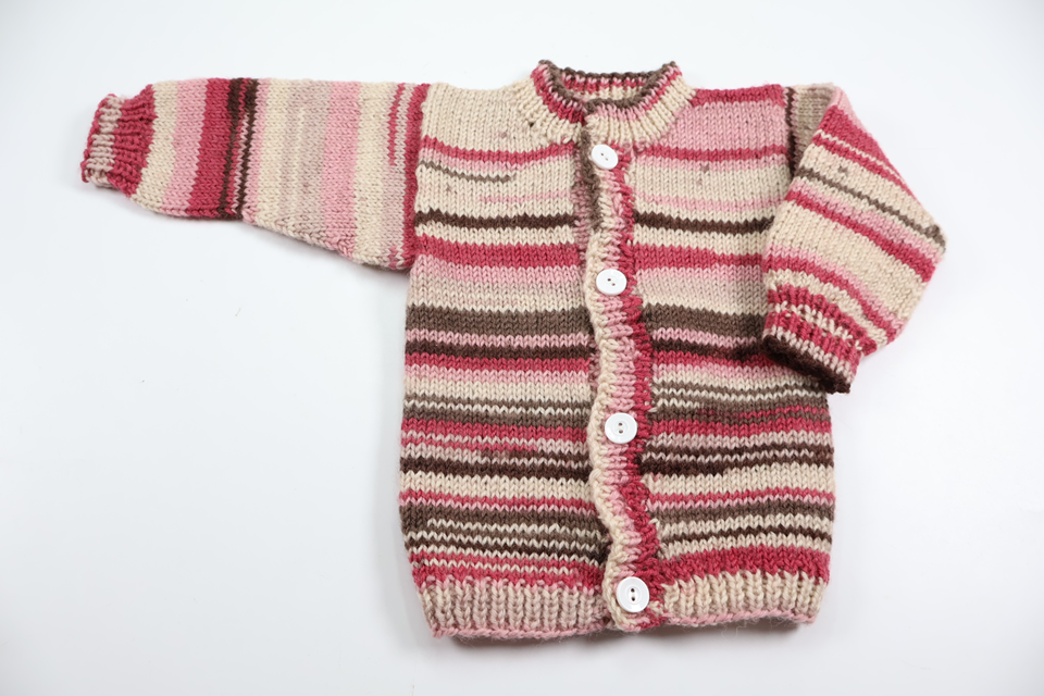 Strikket cardigan fra Hemstickat - Størrelse 62/68 - Lilla