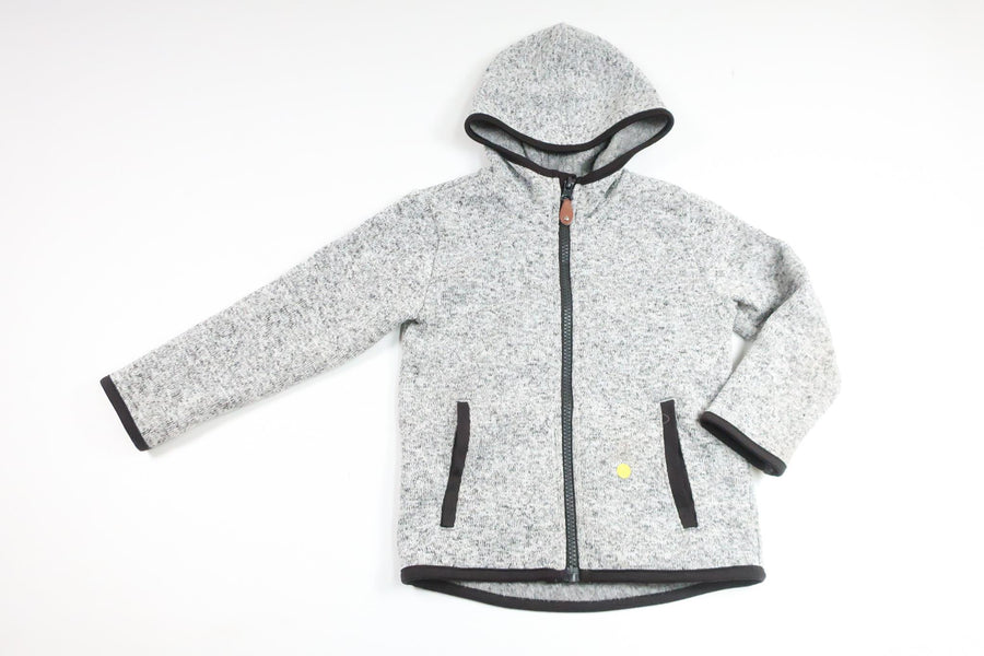 Fleecejakke med hætte fra H&M - Størrelse 98/104 - Grå