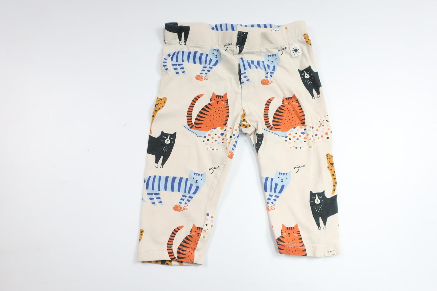 Bukser med katte fra Lindex - Størrelse 68 - Off-white