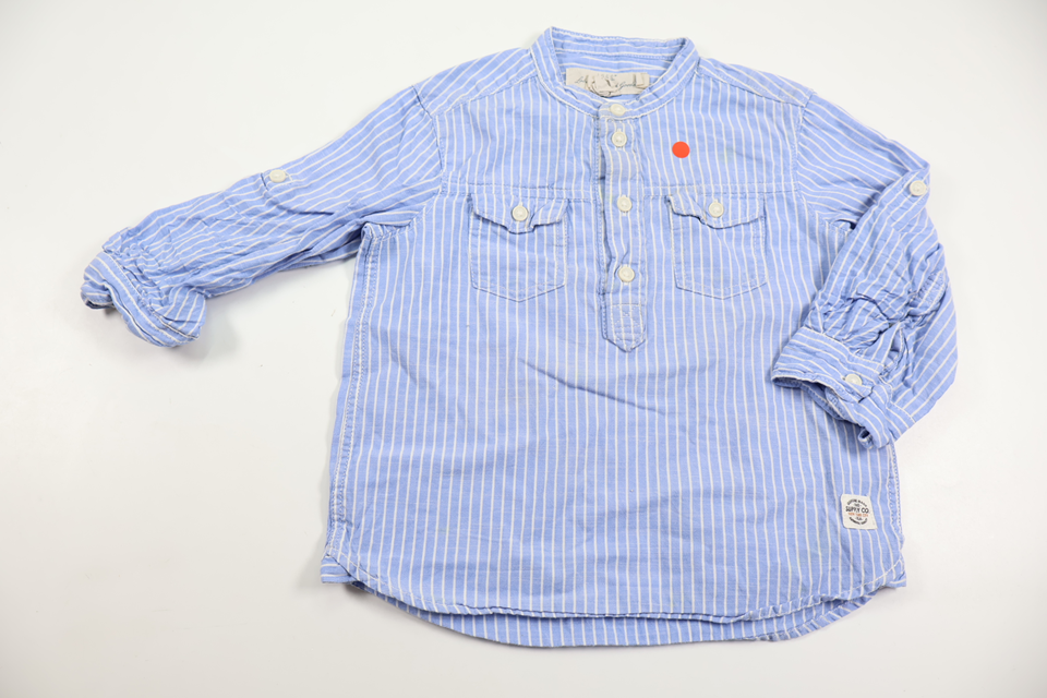 Stribet skjorte fra H&M - Størrelse 98 - Blå