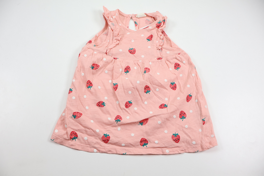 Kjole med jordbær fra H&M - Størrelse 74 - Rosa