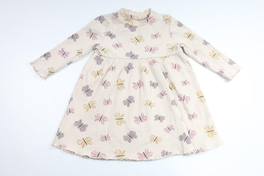 Kjole med sommerfugle fra Sweetie - Størrelse 80 - Off-white