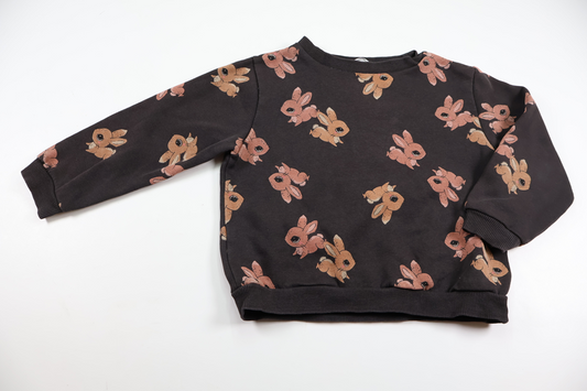 Sweatshirt med kaniner från H&M - Storlek 110/116 - Brun