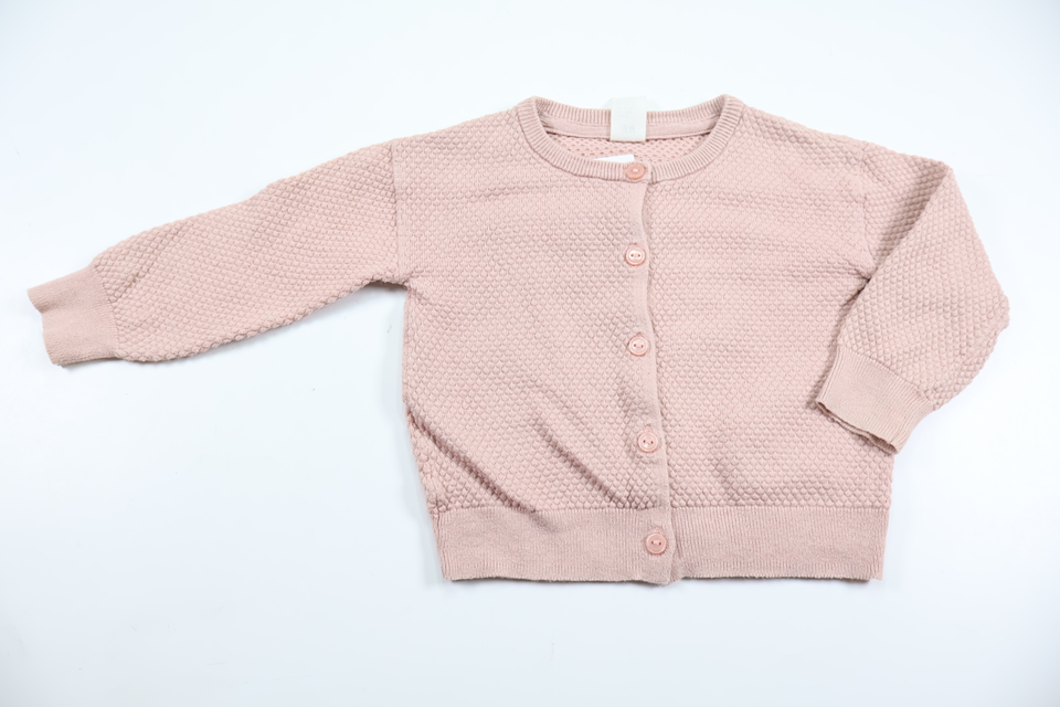Strikket cardigan fra H&M - Størrelse 80 - Lyserød