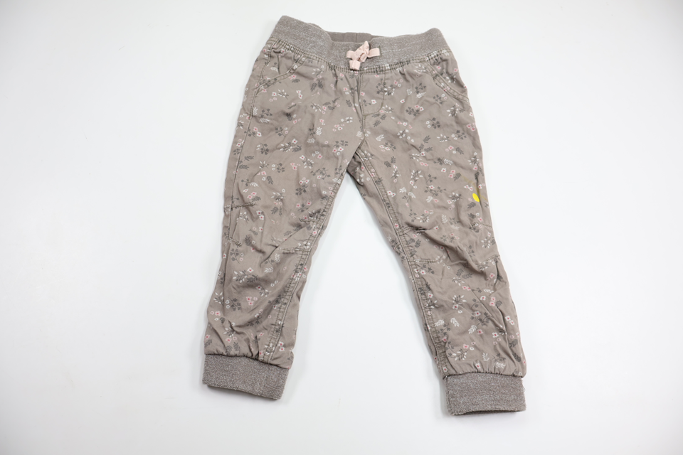 Blomstrede forede bukser fra H&M - Størrelse 92 - Grå