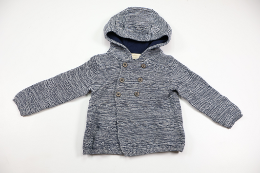 Strikket hoodie fra Lupilu - Størrelse 74/80 - Marineblå