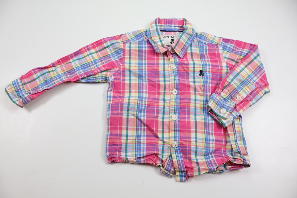 Rutig skjorta från Denim Day - Storlek 86 - Rosa
