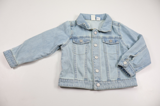 Jeansjakke med Mickey Mouse fra H&M - Størrelse 98 - Denim