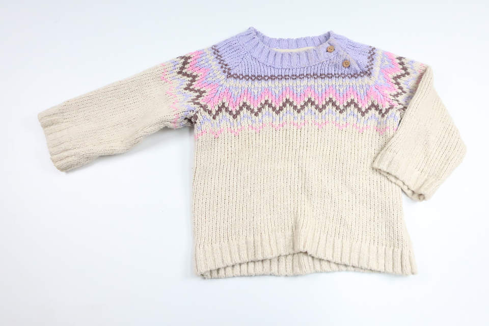 Strikket sweater fra H&M - Størrelse 86 - Beige