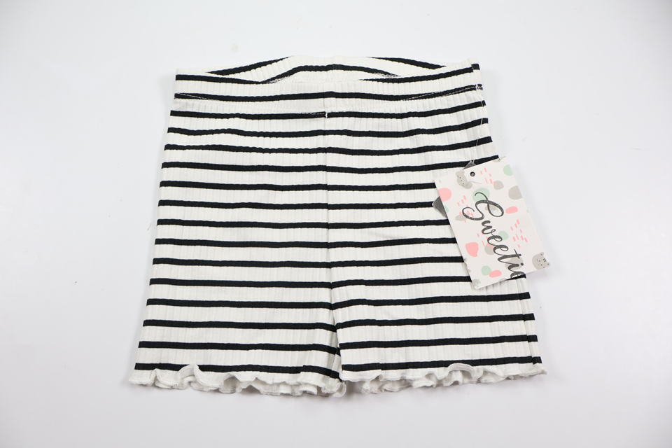 Stribede ribshorts fra Sweetie - Størrelse 80 - Hvid