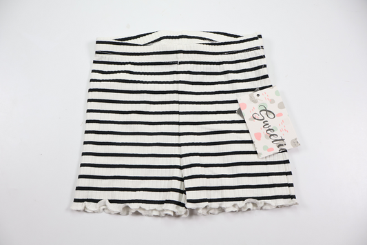Stribede ribshorts fra Sweetie - Størrelse 80 - Hvid