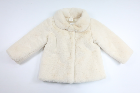 Jakke i kunstpels fra H&M - Størrelse 86 - Off-white