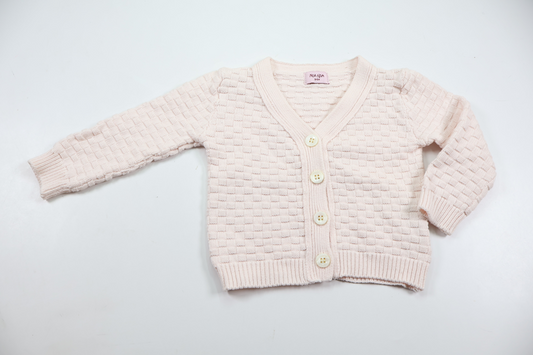 Strikket cardigan fra Noa Noa Miniature - Størrelse 74/80 - Rosa