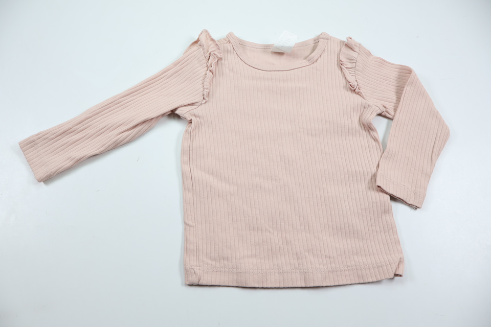 Ribbad tröja från H&M - Storlek 74 - Rosa