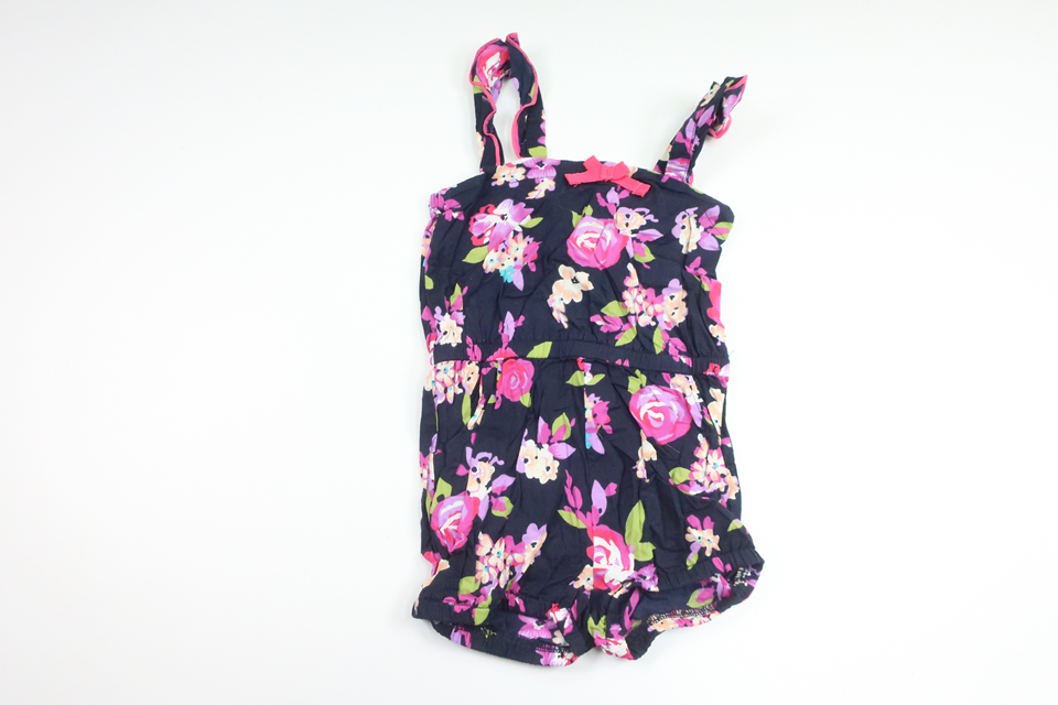 Blomsterjumpsuit fra F&F - Størrelse 74/80 - Marineblå