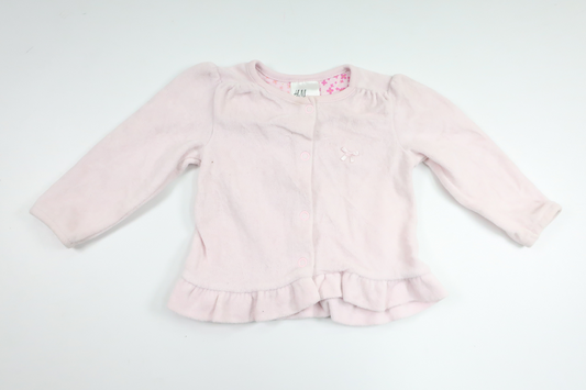 Fleececardigan fra H&M - Størrelse 68 - Lyserød